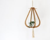 Wood and Macrame Hanging Planter
