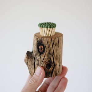 Wood Match Holder - Rustic