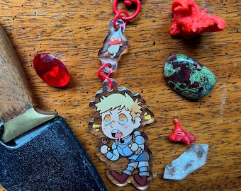 Dungeon Meshi Laios Touden and Walking Mushroom Acrylic Keychain Charm