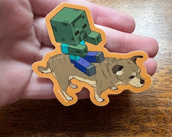 Dog Jockey Zombie Sticker