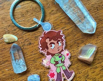 Eli Wearing Kickers One-Sided Acrylic Keychain