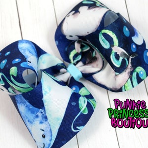 Big Hair Bows, Shark Bow, 6 inch Hair Bows, Big Shark Bows, Hair Bows for Girls, Big Toddler Bows, Large Hair Bows, Extra Large Hair Bow