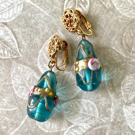 Renaissance Inspired clip on dangle earrings - image 2