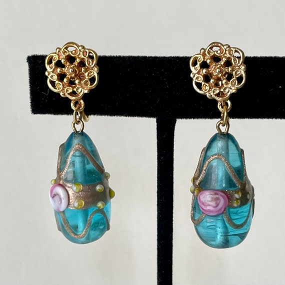 Renaissance Inspired clip on dangle earrings - image 5