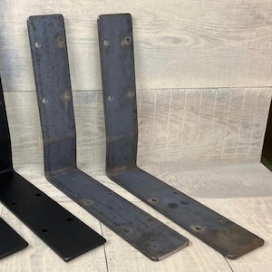 SALE! 24" x 3" Raw Steel Bench Back Supports: Heavy Duty Metal Backrest Brackets 24x3x1/4 with a 12/12 Split, 2 Bends