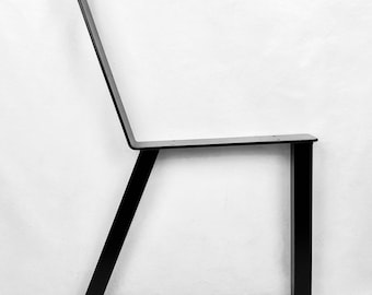 Steel Bench Legs 16.25" (PAIR) with Back Support, Heavy Duty Steel, Black Powder Coated (No Wood) Made in USA (No Aluminum)