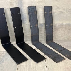SALE! 24" x 3" Raw Steel or Black Powder Coated Bench Back Supports: Heavy Duty Metal Backrest Brackets 24x3x1/4 with a 12/12 Split, 2 Bends