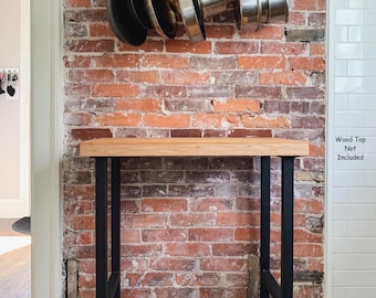 Custom H-Frame Metal Table Legs, 1.5" x 1.5" (PAIR) Sofa, Bar, Dining or Bench Height, Raw Steel or Durable Powder Coating (No Wood Top)