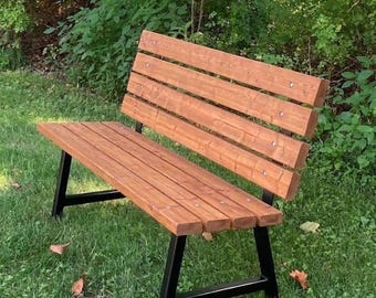 OFERTA - En stock - Patas de banco de acero de 40,6 cm (PAR) 3,8 cm x 3,8 cm, HD, para banco de parque conmemorativo, con recubrimiento de polvo negro y herrajes (sin madera), pies de 5 cm