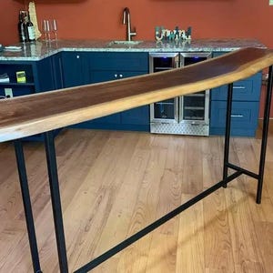 Patas de mesa metálicas en forma de H, 2.5 x 2.5 cm (PAR), de 35.5 a 114 cm de altura. Alta resistencia, ideales para sofás, bares, islas de cocina y bancos de acero. Acabado en pintura en polvo negra (sin madera ni barra). imagen 2