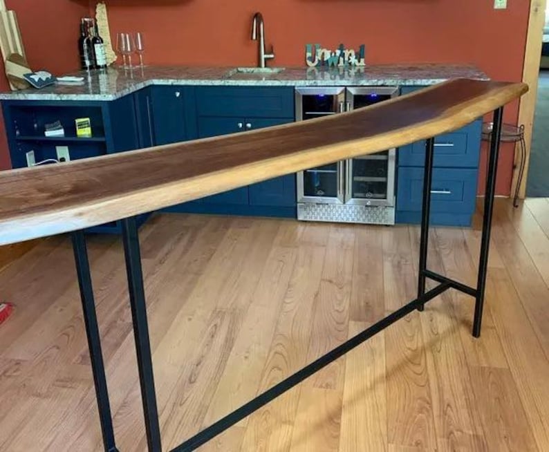 Patas de mesa metálicas en forma de H, 2.5 x 2.5 cm (PAR), de 35.5 a 114 cm de altura. Alta resistencia, ideales para sofás, bares, islas de cocina y bancos de acero. Acabado en pintura en polvo negra (sin madera ni barra). imagen 2