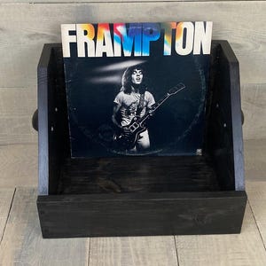 Vinyl Record Storage Box, Heavy Duty with Clamshell Handles, Black, Rustic/ Contemporary, (no records included) Bath/Towels
