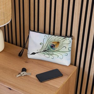 Porte-monnaie élégant en plumes de paon : sac à main bohème élégant pour femme, tenue de soirée et de tous les jours
