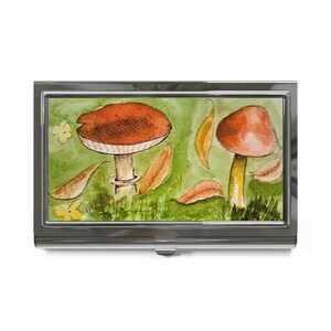 Porta biglietti da visita con muschio e funghi, regalo unico per professionisti, accessori da scrivania creativi, decorazioni per ufficio ispirate alla natura, ecologiche