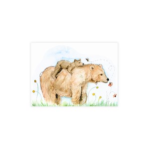 Ensemble de charmantes cartes postales personnalisées maman ours, idéal pour une baby shower, des invitations, des moments importants, les amoureux de la nature, des invitations personnalisées