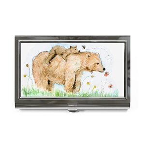Porta biglietti da visita a forma di orso stravagante, grazioso accessorio da ufficio ispirato alla natura, regalo perfetto per gli amanti degli animali, regalo premuroso per