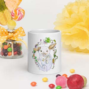 Kokette Aquarell Hase Tasse - Niedliche Osterkaffeetasse, Frühlingstasse, Geschenk für Mama oder Baby, Waldtier