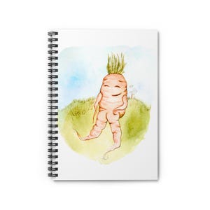 Cuaderno espiral con líneas rayadas de zanahorias: diario de escritura duradero para la escuela, el trabajo y notas personales.