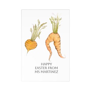Set di cartoline pasquali personalizzate, auguri primaverili personalizzati, biglietti d'arte vegetali, cancelleria per insegnanti, cancelleria unica per le feste