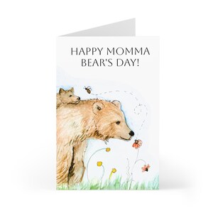 Set di biglietti di auguri per la mamma orso, biglietti personalizzati sulla fauna selvatica per la festa della mamma, auguri per i boschi, amanti della natura, biglietti personalizzati