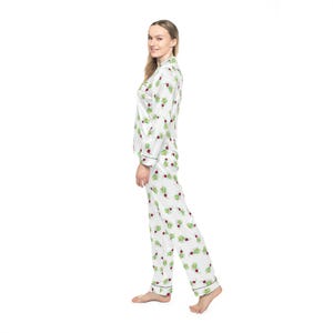 Floral Satin Pyjama Set für Frauen, luxuriöse Nachtwäsche, bequeme Nachtwäsche, gemütliche Loungewear, ideal als Geschenk