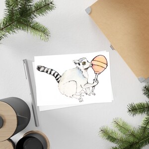 Wunderliche Lemur Postkarten Set, lustige Grüße, Geschenke für Tierliebhaber, einzigartiges Briefpapier, umweltfreundliche Grußkarten für jeden Anlass