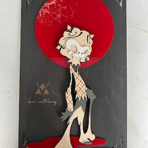Arte cortado con láser, arte de pared, arte de estantería, personaje personalizado, madera, acrílico