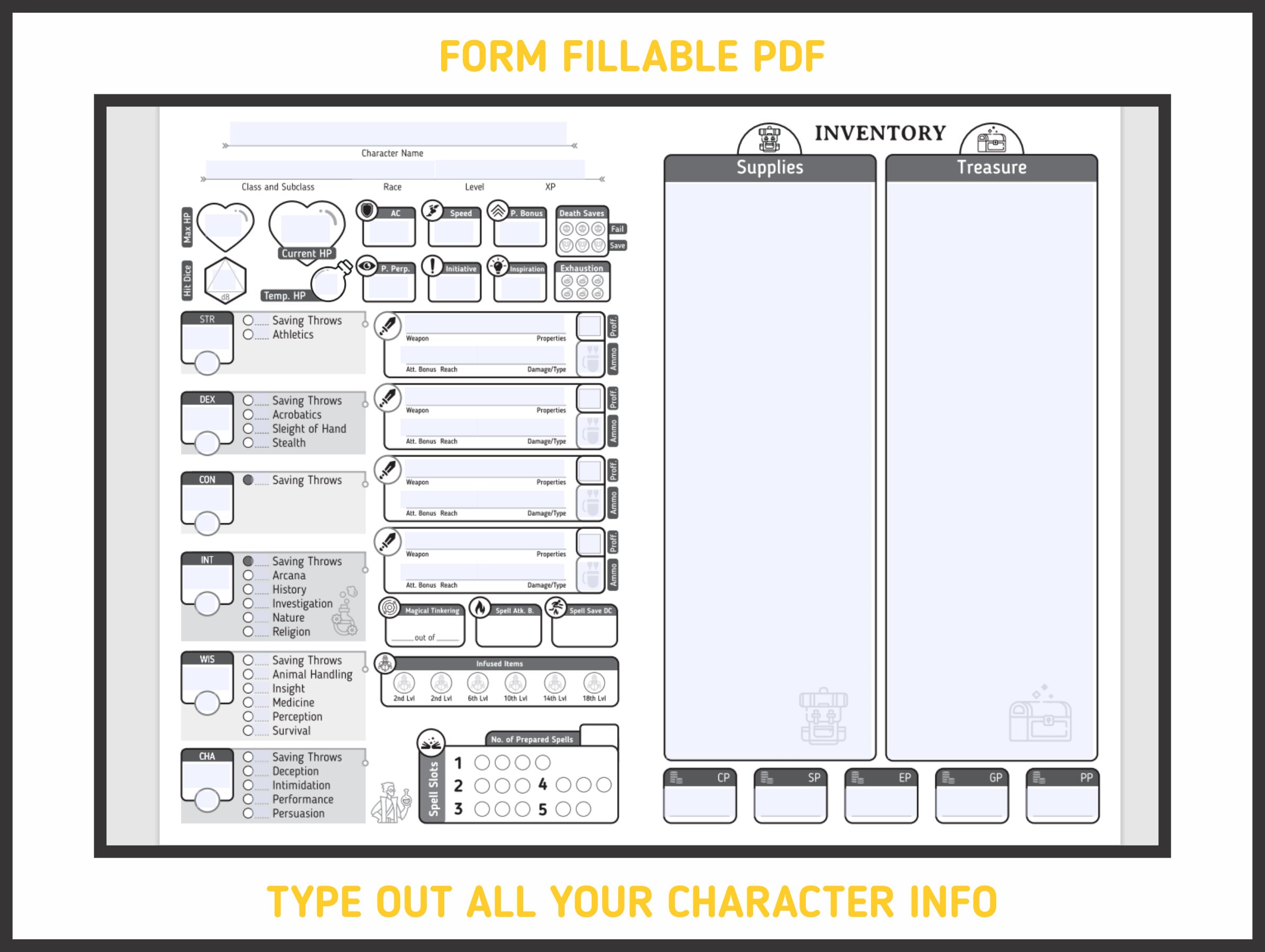 ARTIFICER CHARACTER SHEET For DnD 5e Form Fillable Pdf Dungeons And artificer-character-sheet-for-dnd-5e-form-fillable-pdf-dungeons-and