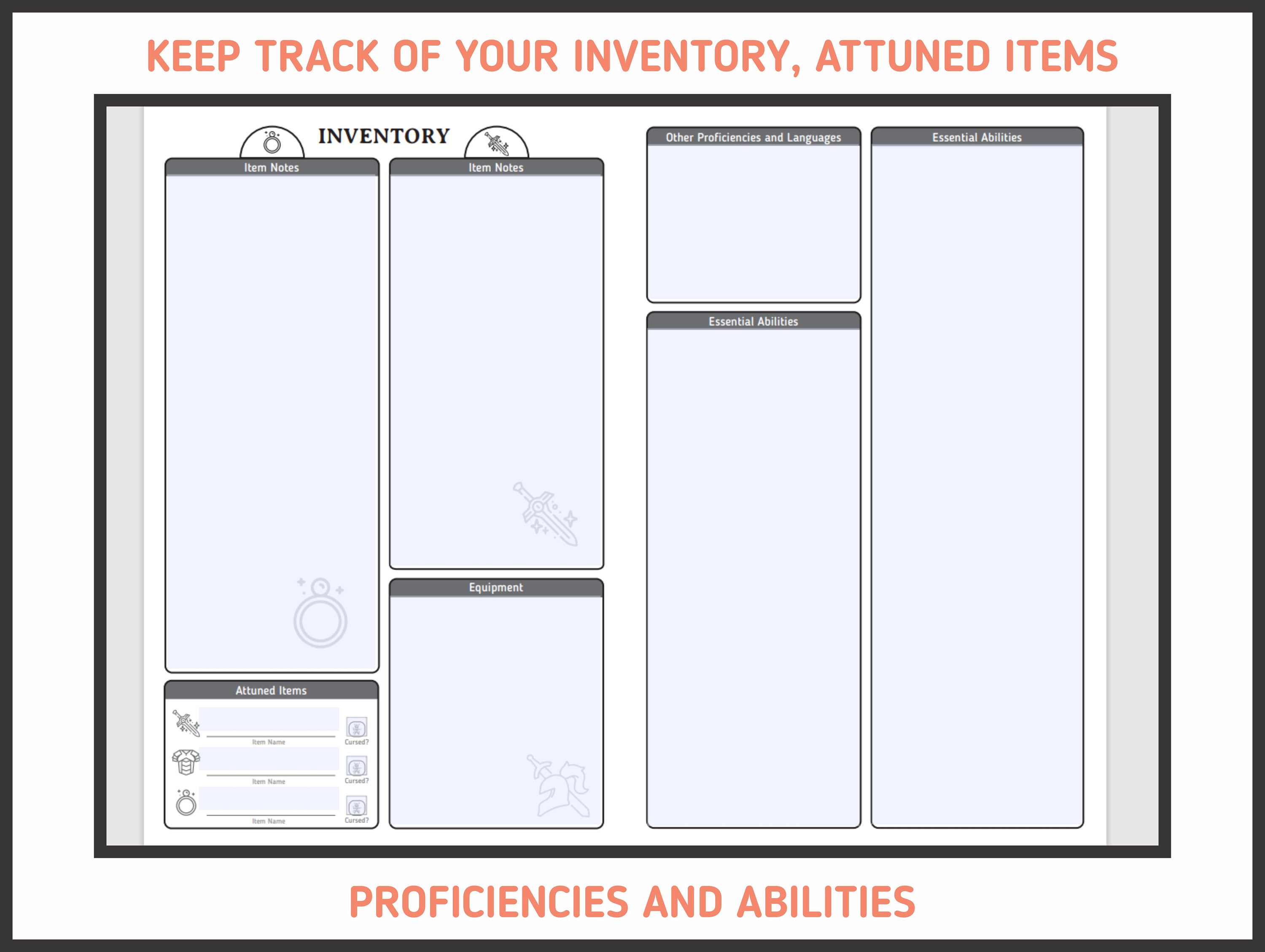 MONK CHARACTER SHEET for DnD 5e | Form Fillable Pdf | Dungeons and ...