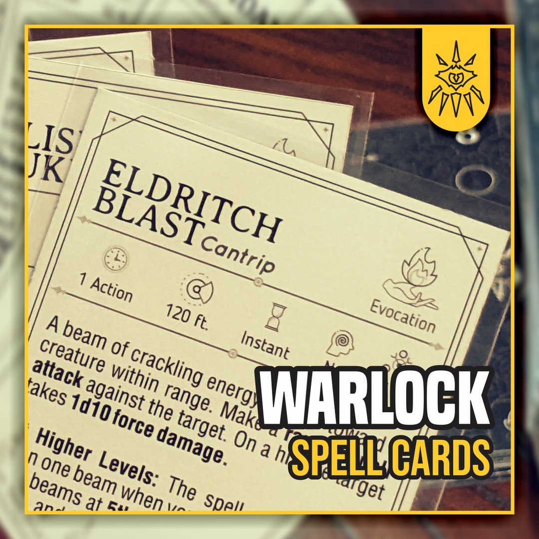 Hexenmeister Zauberkarten für DnD 5e Ausfüllbare PDFs Etsy.de