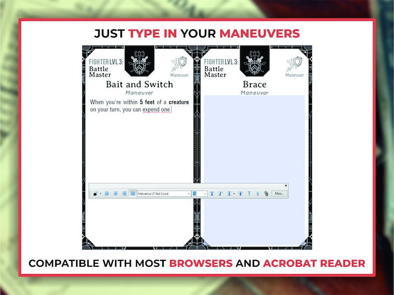 BATTLE MASTER MANEUVERS for Dnd 5e Form Fillable Pdfs - Etsy
