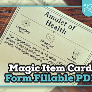 Printable Magic Item Cards 5e