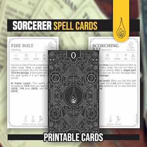 ZAUBERER Zauberkarten für DnD 5e | Ausfüllbare PDFs inklusive | Dungeons und Drachen | D&D | Ausdruckbare Zauberkarten