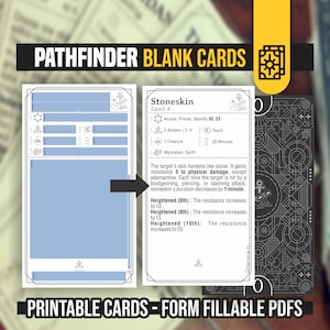 Pak LEGE spreukkaarten voor PATHFINDER | Pathfinder 2e | Afdrukbare spreukkaarten | Formulierinvulbare spreukkaarten