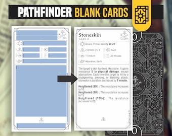 Blank Pathfinder 2e Spell Cards: Form Fillable (Printable PDF)