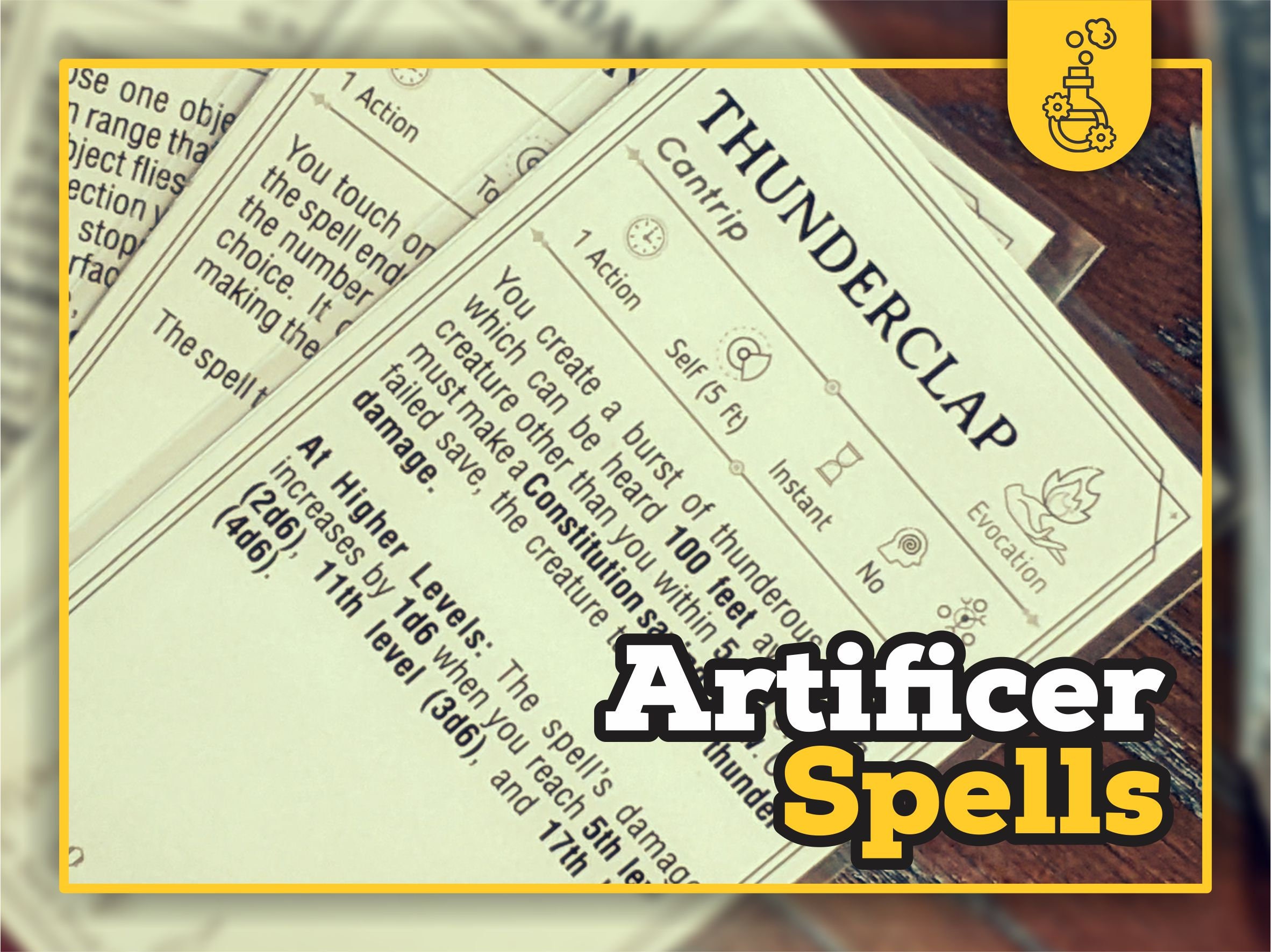 ARTIFICER Spell Cards for DnD 5e Form Fillable PDFs Included