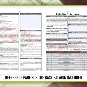 PALADIN CHARACTER SHEET for Dnd 5e | Form Fillable Pdf | Dungeons and ...
