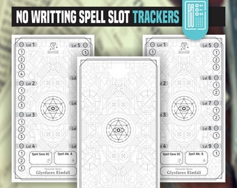 No Writing SPELLSLOT TRACKERS for DnD 5e | Form Fillable PDFs Included | Dungeons and Dragons | D&D