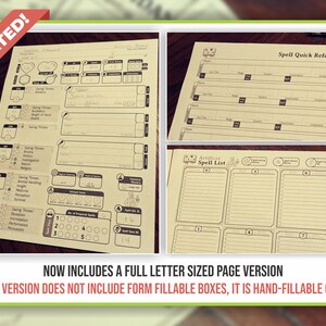 SORCERER CHARACTER SHEET for Dnd 5e | Form Fillable Pdf | Dungeons and ...