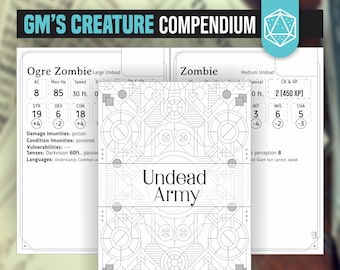 DnD 5e Creature Compendium: Form Fillable PDF Booklet
