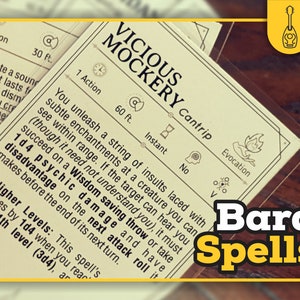 BARD Spell Cards for Dnd 5e Form Fillable Pdfs Included | Etsy