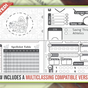PALADIN CHARACTER SHEET for Dnd 5e | Form Fillable Pdf | Dungeons and ...