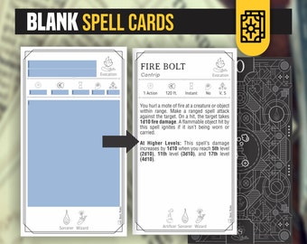 Blank DnD 5e Spell Cards for All Classes (Printable & Form Fillable)
