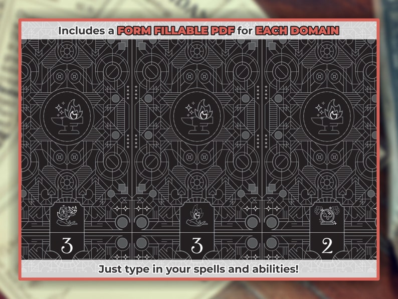 CLERIC DOMAIN CARDS for Dnd 5e Form Fillable Pdfs Included Etsy