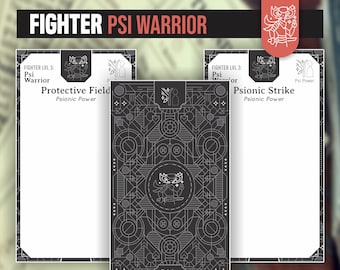 PSI WARRIOR POWERS for DnD 5e | Form Fillable PDFs Included | Dungeons and Dragons | D&D | Printable Cards | Dnd Subclass