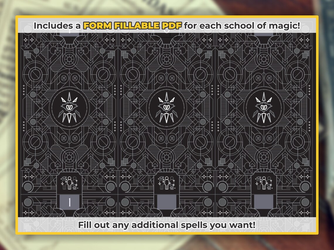 WARLOCK Spell Cards for Dnd 5e Form Fillable Pdfs Included - Etsy