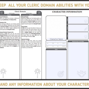 CLERIC CHARACTER SHEET for Dnd 5e Form Fillable Pdf - Etsy