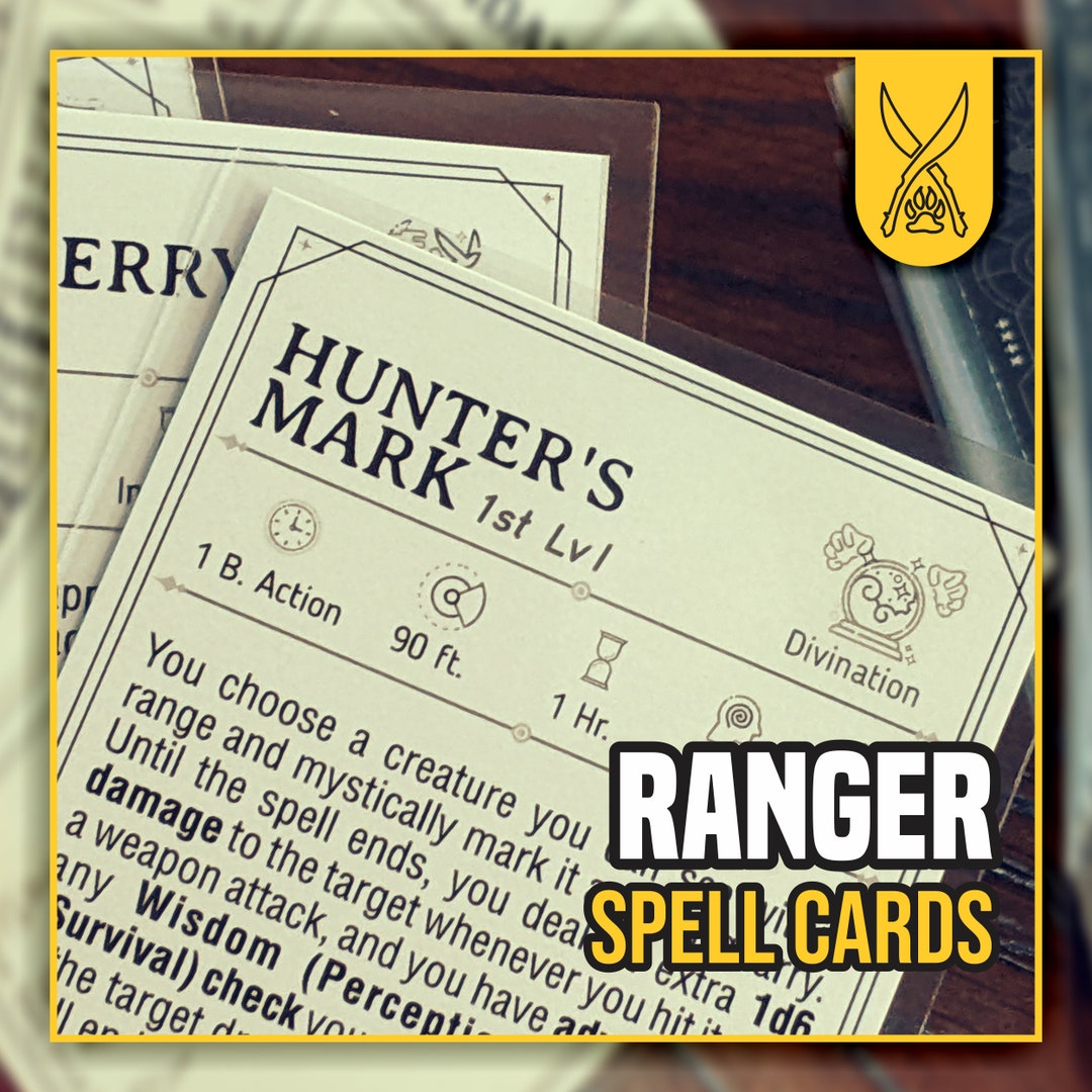 RANGER Spell Cards for Dnd 5e Form Fillable Pdfs Included Etsy UK
