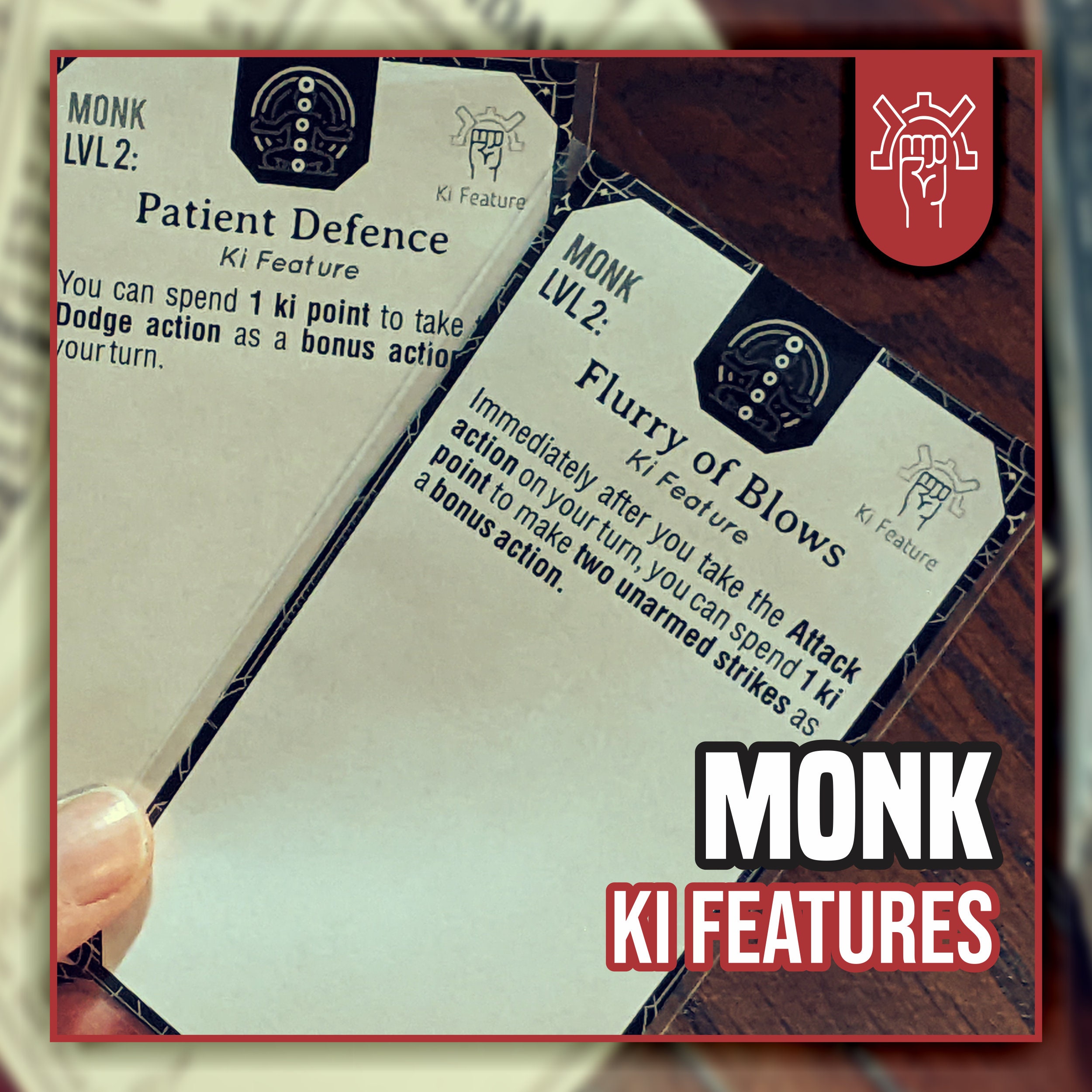 MONK KI FEATURES for DnD 5e Form Fillable PDFs Included Dungeons