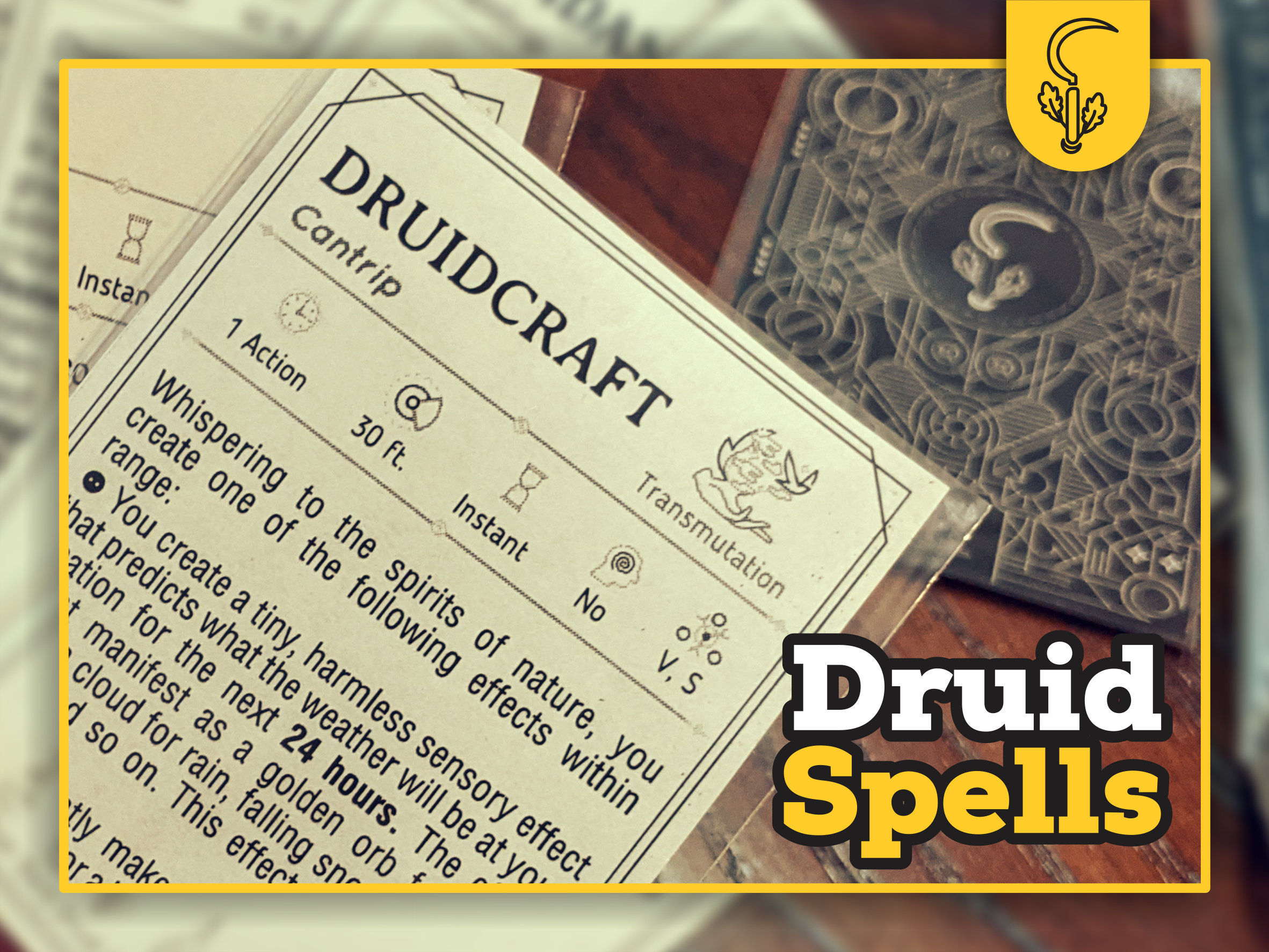 DRUID Spell Cards for DnD 5e Form Fillable PDFs Included Dungeons